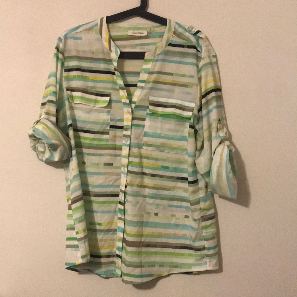 Cool colors button-up